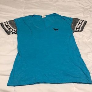 Teal PINK brand V neck t-shirt
